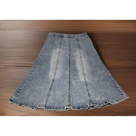 Cato Dresses & Skirts - Cato Est. 1946 Denim Women's Blue Size 10 Denim Skirt Minimalist Boho Retro